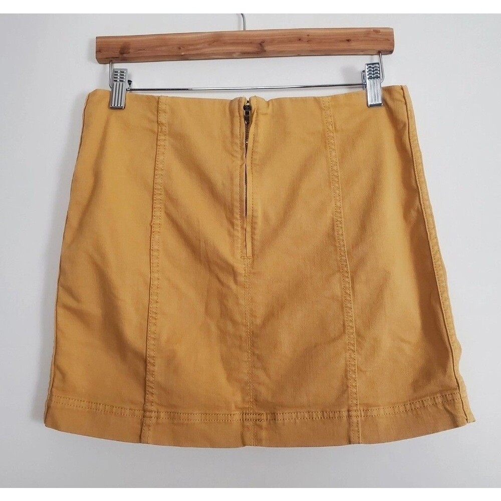 Jolt Ochre Yellow Denim Panel Mini Skirt Juniors Size 11 or 30" Waist NEW!